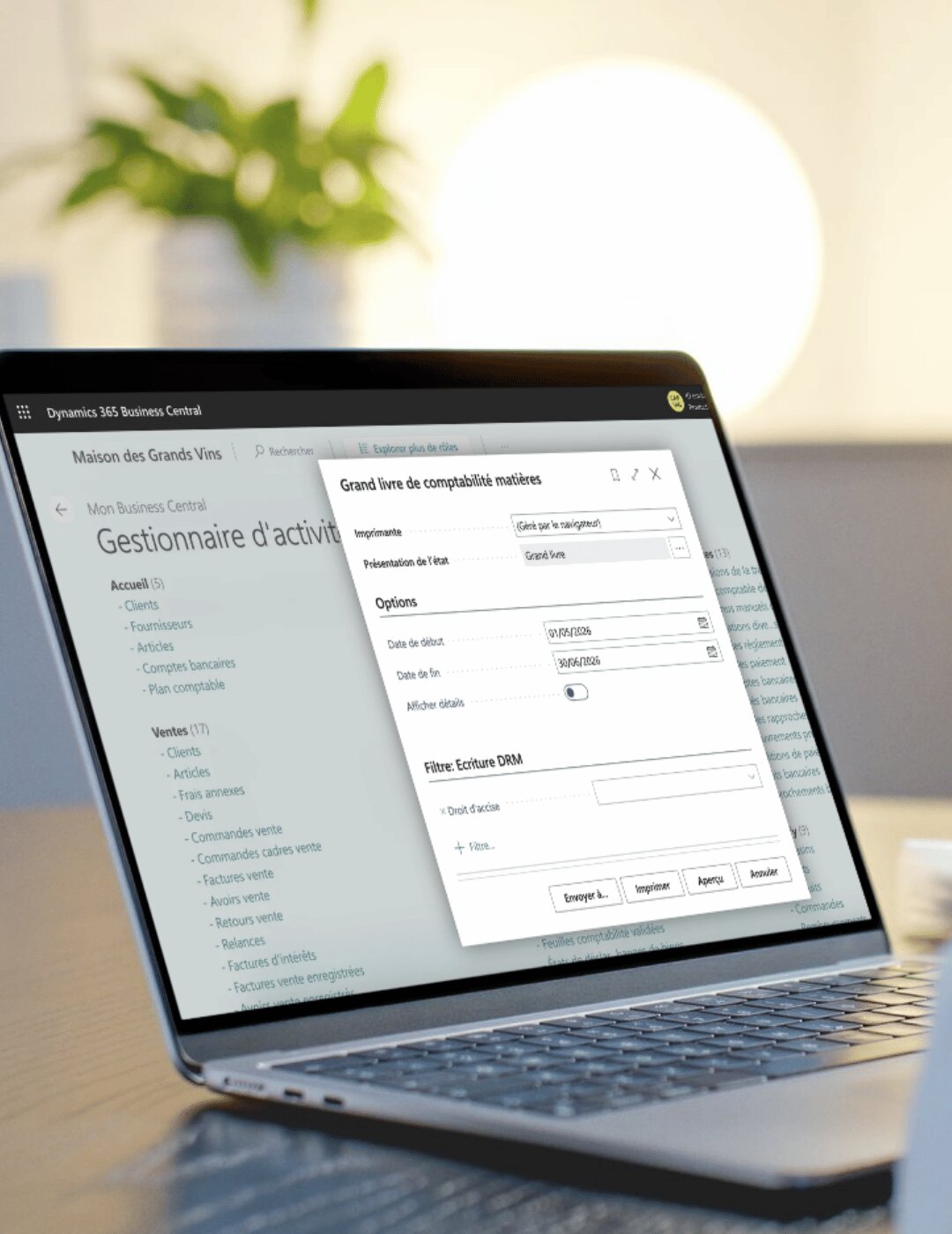 Comptabilité matière ERP viticole