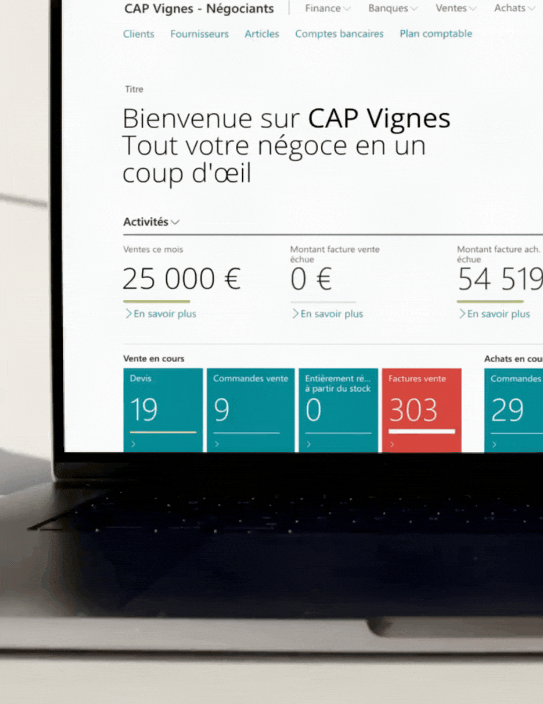 Tableau de bord Négoce - CAP vignes